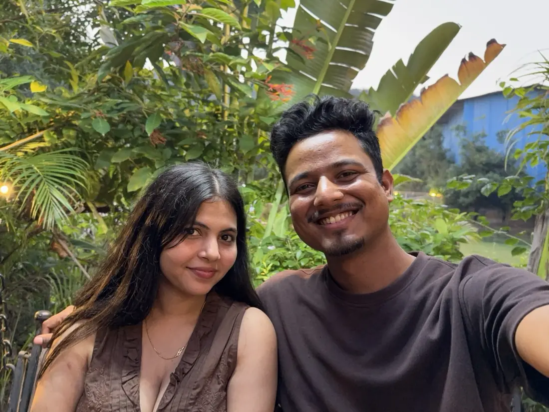 Shailesh and Bhumika together in a garden